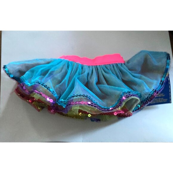 Build a Bear Pastel Rainbow  Reversible Sequin Tutu and Pink Shirt Outfit Set - Picture 6 of 7